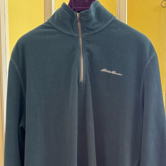 Eddie Bauer Men's Blue Quarter Zip - Picture 1 of 7